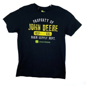 John Deere Men's Black T Shirt Farm Supply Dept Size Large